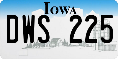 IA license plate DWS225