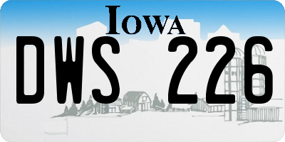 IA license plate DWS226