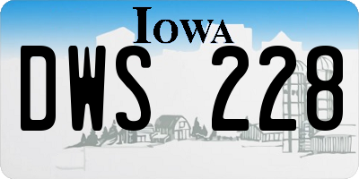 IA license plate DWS228