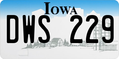 IA license plate DWS229