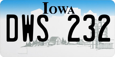 IA license plate DWS232
