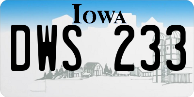 IA license plate DWS233