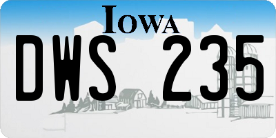 IA license plate DWS235