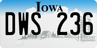 IA license plate DWS236