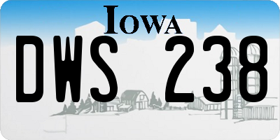 IA license plate DWS238