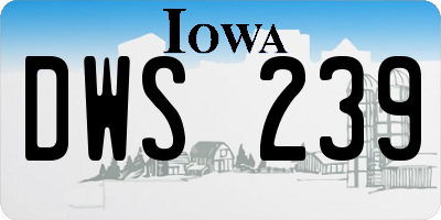 IA license plate DWS239