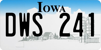 IA license plate DWS241