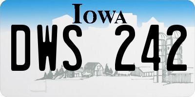 IA license plate DWS242