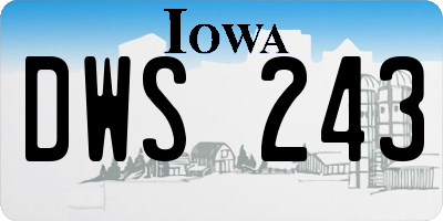 IA license plate DWS243