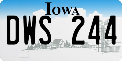 IA license plate DWS244