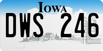 IA license plate DWS246