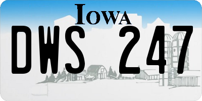 IA license plate DWS247