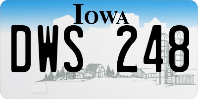 IA license plate DWS248