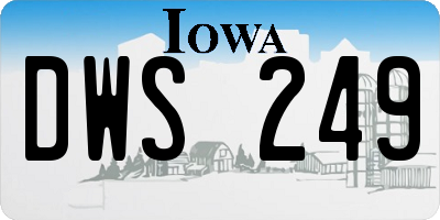 IA license plate DWS249