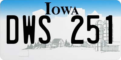 IA license plate DWS251