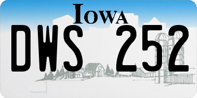IA license plate DWS252