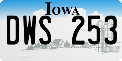 IA license plate DWS253