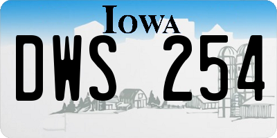 IA license plate DWS254