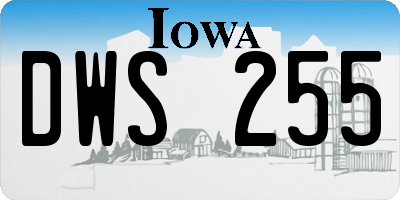 IA license plate DWS255