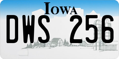 IA license plate DWS256