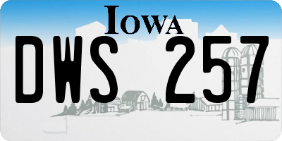IA license plate DWS257