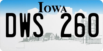 IA license plate DWS260