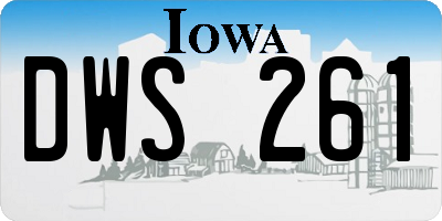 IA license plate DWS261
