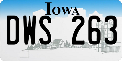 IA license plate DWS263