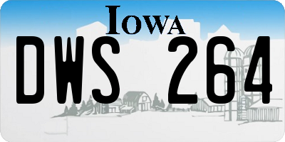 IA license plate DWS264