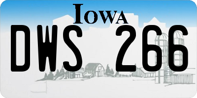 IA license plate DWS266