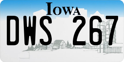 IA license plate DWS267
