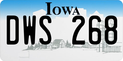 IA license plate DWS268