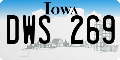 IA license plate DWS269