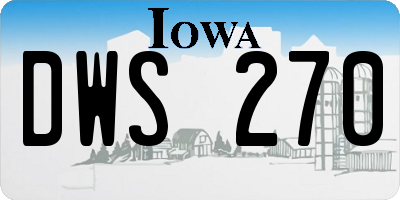 IA license plate DWS270