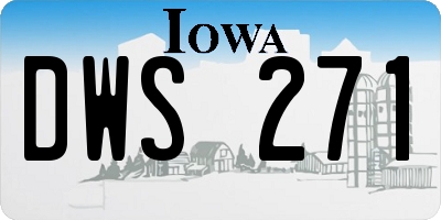IA license plate DWS271