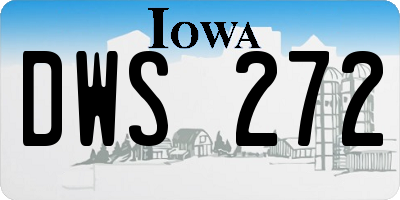 IA license plate DWS272