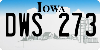 IA license plate DWS273