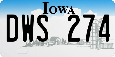 IA license plate DWS274