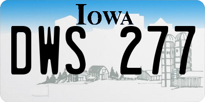 IA license plate DWS277