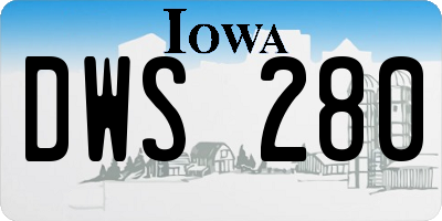 IA license plate DWS280