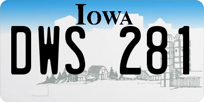 IA license plate DWS281