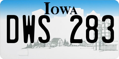 IA license plate DWS283