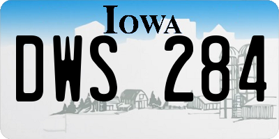 IA license plate DWS284