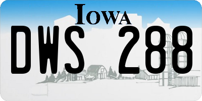 IA license plate DWS288