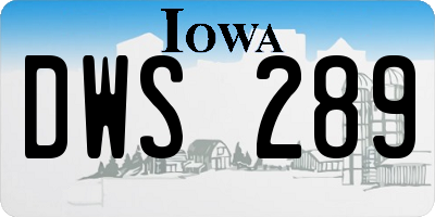 IA license plate DWS289