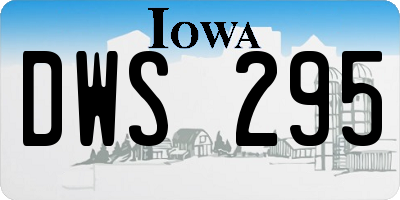 IA license plate DWS295