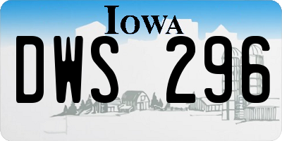 IA license plate DWS296