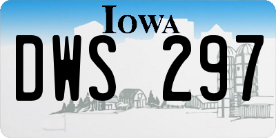 IA license plate DWS297