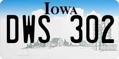 IA license plate DWS302