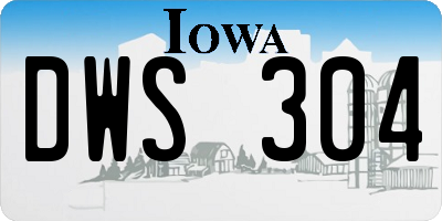 IA license plate DWS304